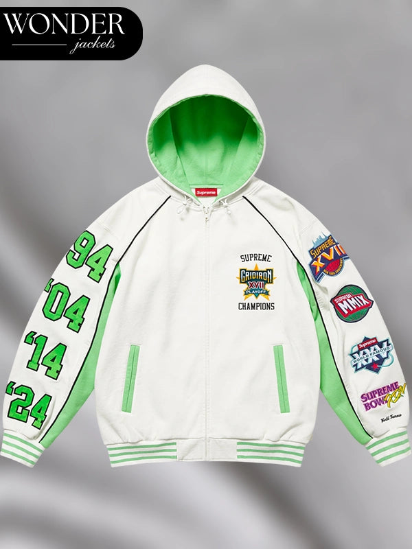 Playoffs Zip-Up Hooded Sweatshirt White