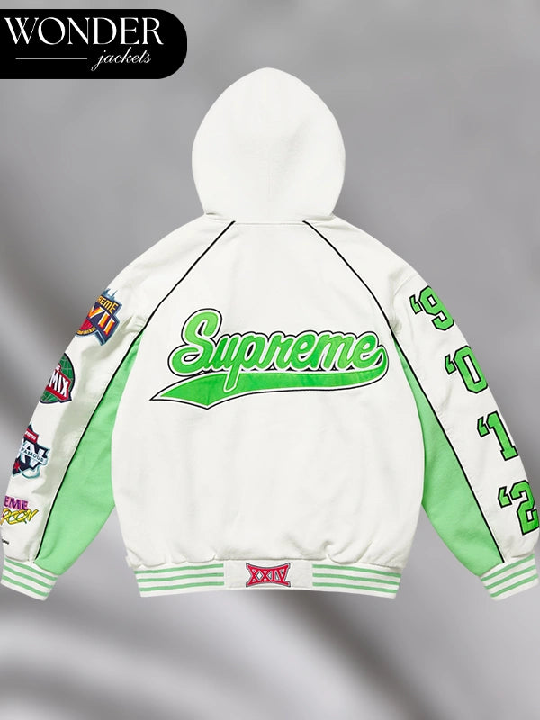 Playoffs ZipUp Hooded White Sweatshirt