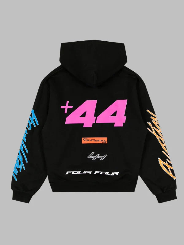 Plus 44 Austin Moto Zip-Up Hoodie Black