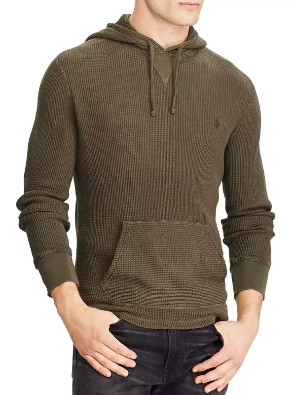 Polo Ralph Lauren Waffle Knit Hoodie Brown