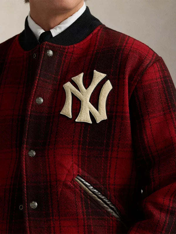 Polo Ralph Lauren Yankees Plaid Jacket Red