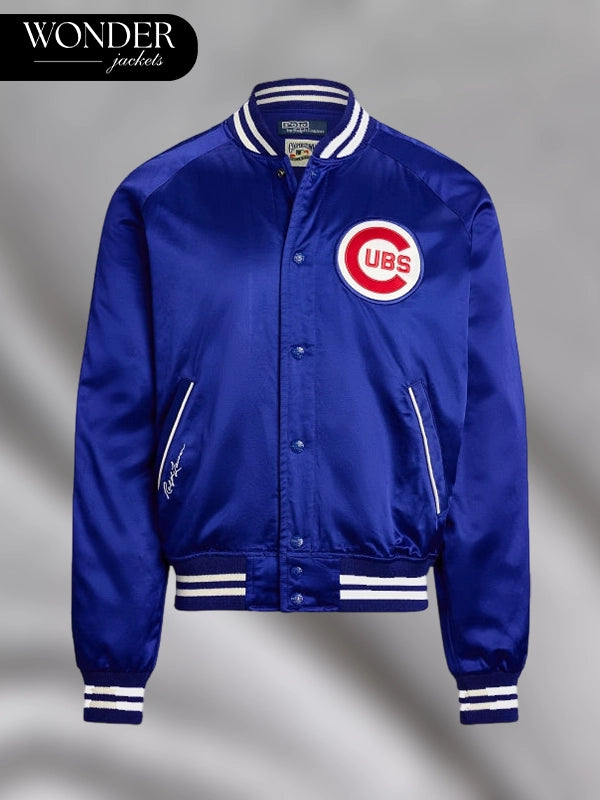Polo Ralph Lauren Cubs Satin Jacket Blue
