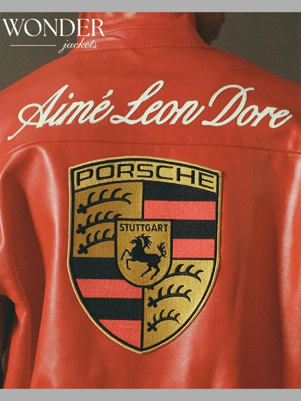 Porsche x Aime Leon Dore Orange Leather Jacket