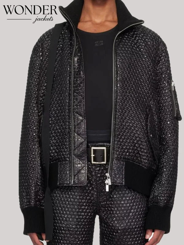 Queen Latifah The Equalizer S05 Black Seatbelt Down Bomber Jacket