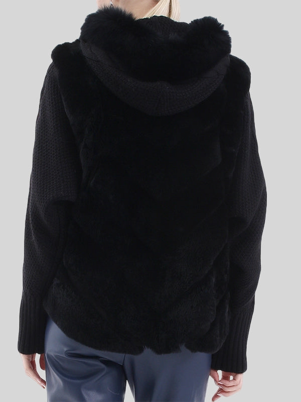 Quinlan Womens Real Rex Rabbit Fur Jacket