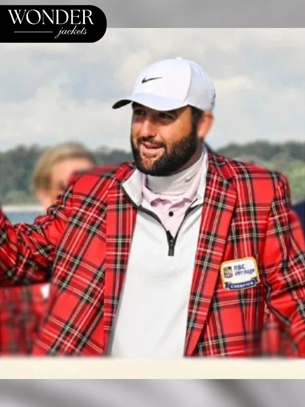 RBC Heritage Tartan Red Plaid Check Printed Jacket