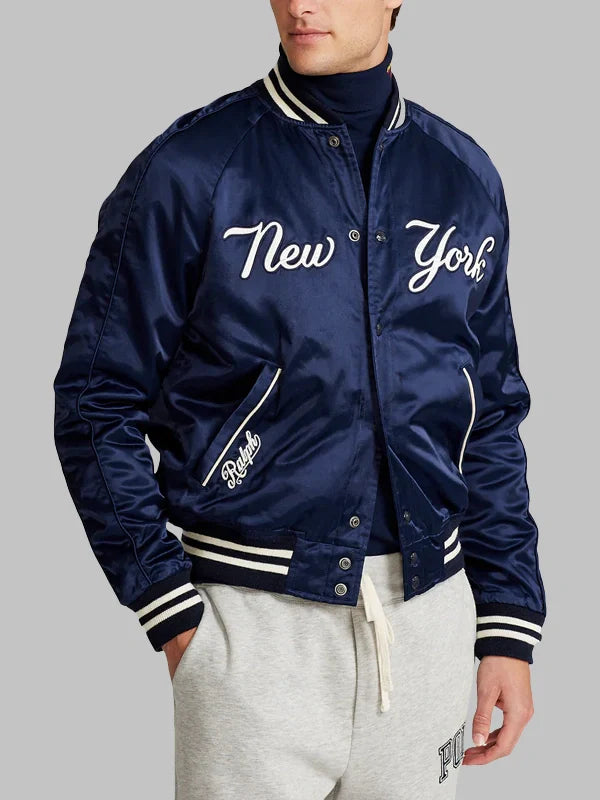 Ralph Lauren Yankees Blue Satin Jacket