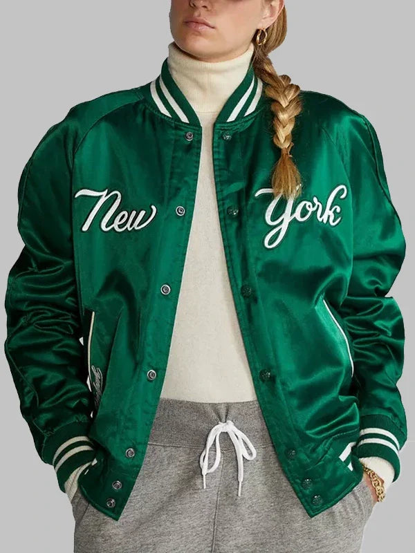 Ralph Lauren Yankees Green Satin Jacket