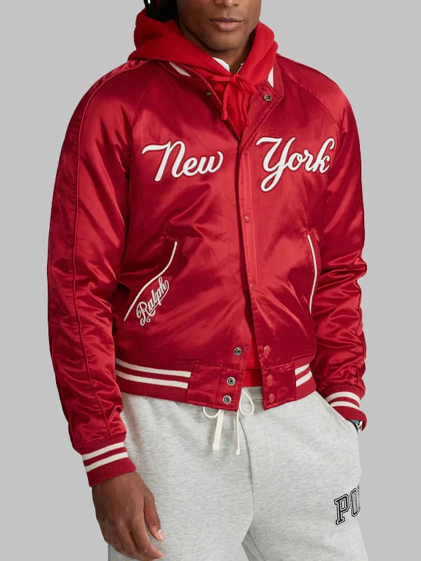 Ralph Lauren Yankees Red Satin Jacket
