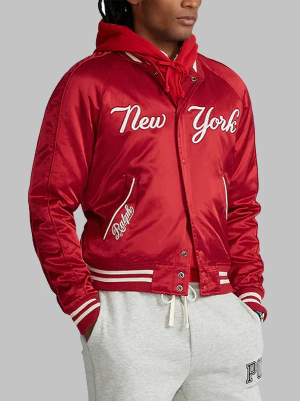 Ralph Lauren Yankees Red Satin Varsity Jacket