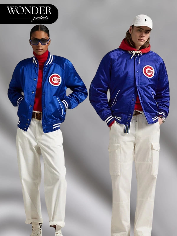 Ralph Lauren Cubs Varsity Bomber Jacket Blue