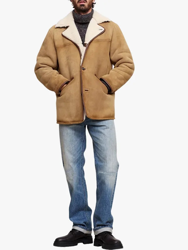 Rancher Banana Republic Shearling Brown Leather Jacket