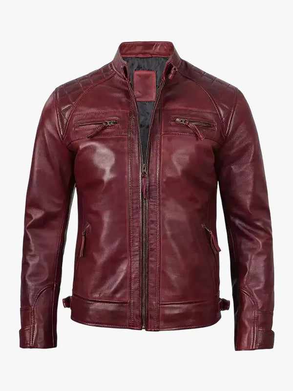 Real Leather with Quilted Shoulder Detail