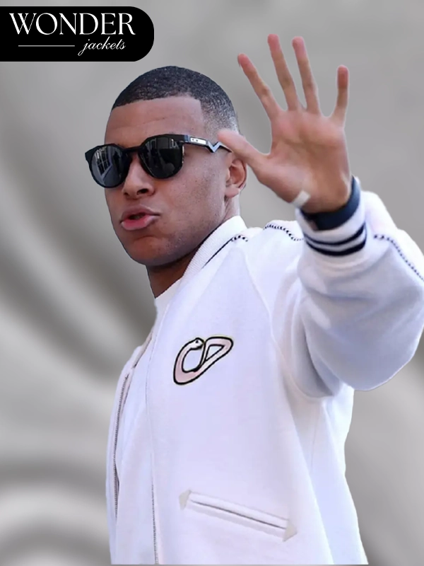 Real Madrid Superstar Kylian Mbappe Christian Dior Varsity Bomber Jacket