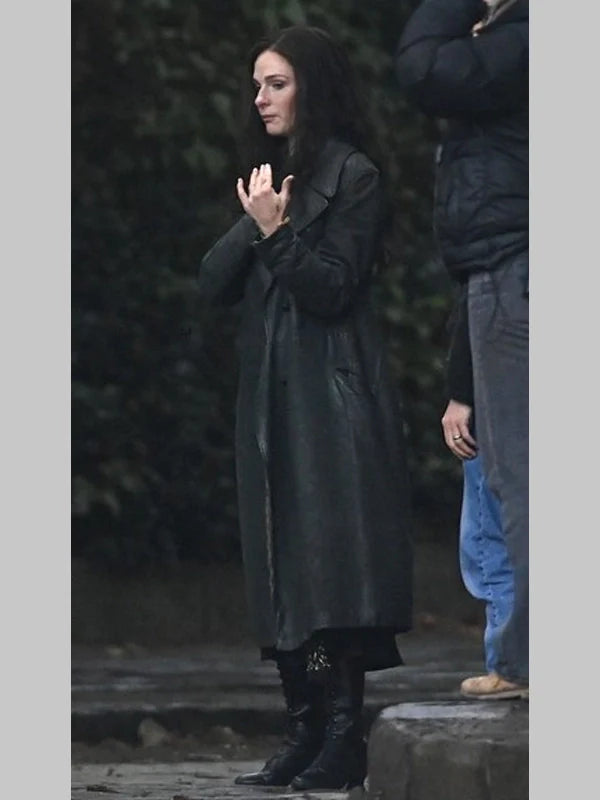 Rebecca Ferguson Black Leather Coat Peaky Blinders