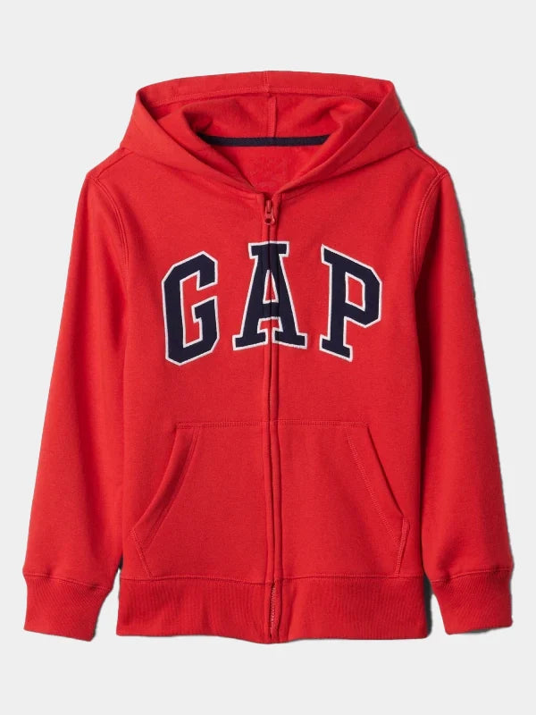Red Gap Zip Up Hoodie