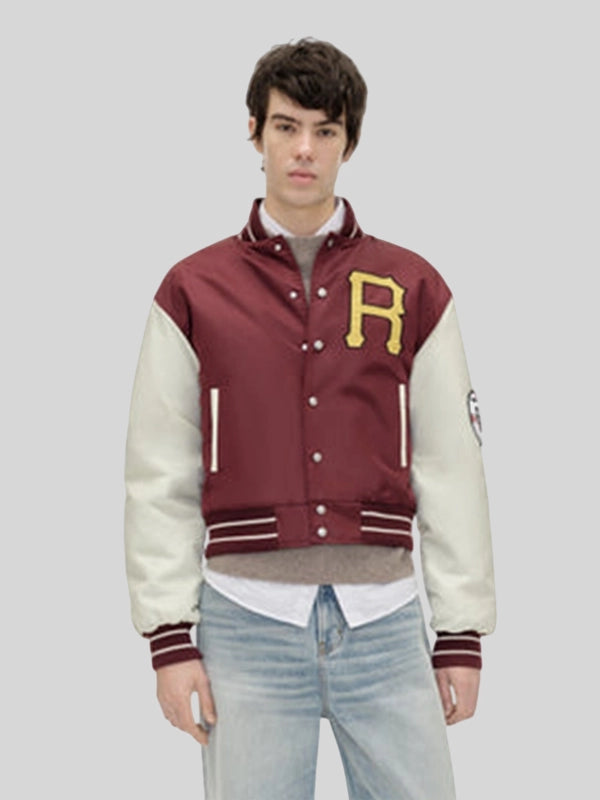 Rhude Batting Cage Maroon Cream Jacket