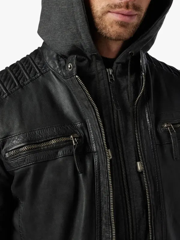 Ricano 12815 Black Men Leather Jacket