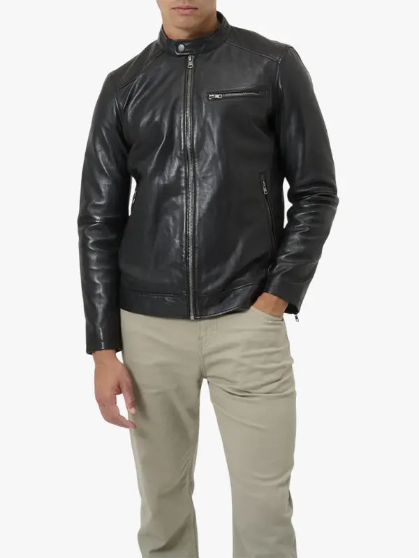 Schwarze Herrenlederjacke Andre