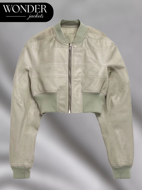 Rick Owens Girders Cropped Bomber Jacket Green