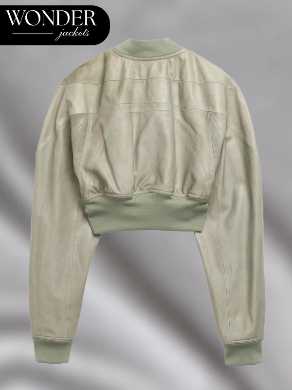 Rick Owens Girders Green Cropped Bomber Jacket