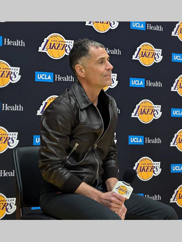 Rob Pelinka Bomber Leather Jacket Black