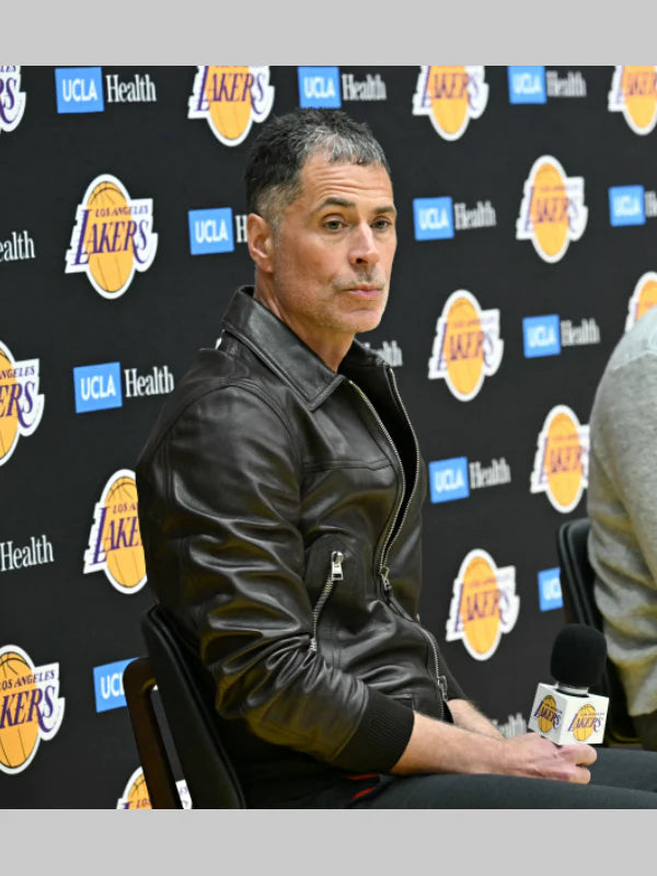 Rob Pelinka Leather Jacket Black