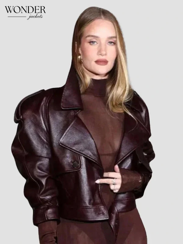 Rosie Huntington Brown Whiteley PFW Jacket