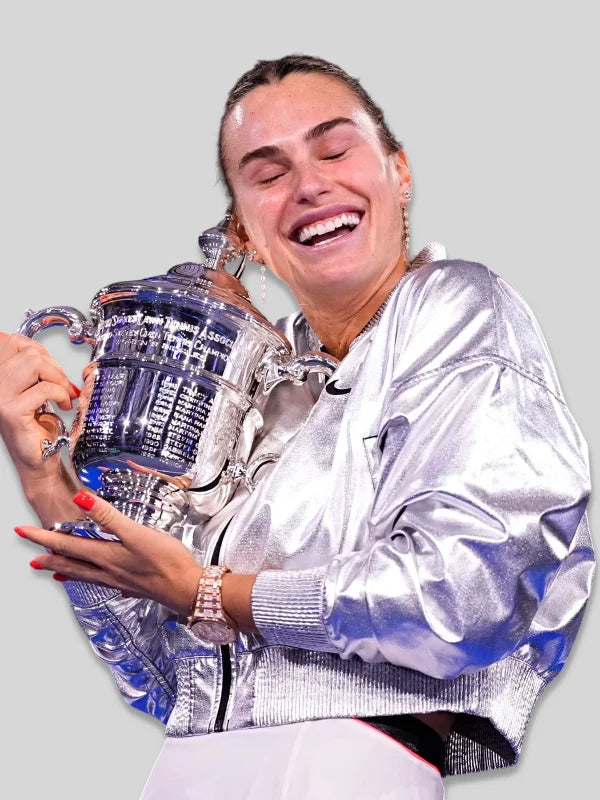 Sabalenka Silver Crop Tennis Jacket