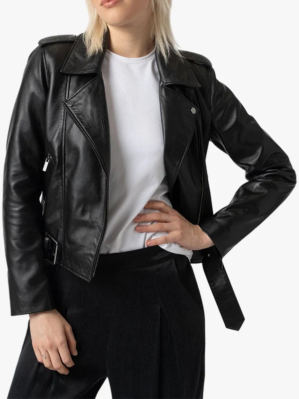 Saint and Sofia Luther Black Leather Jacket 