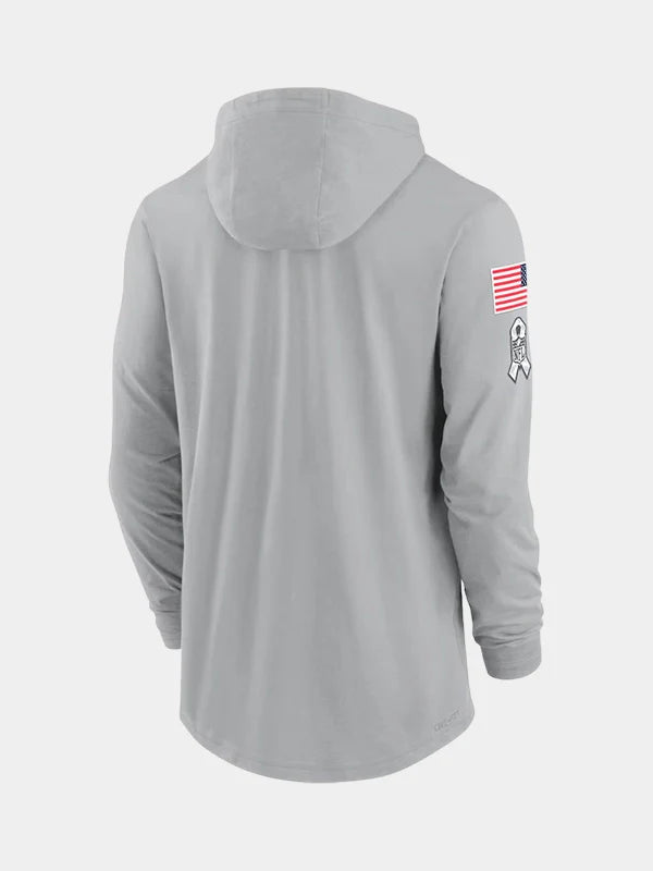 Salute to Service 2024 New York Giants Long Sleeve Hooded T-Shirt