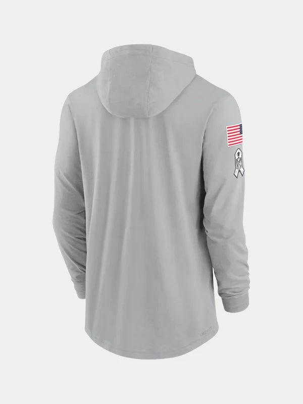 Salute to Service 2024 San Francisco 49ers Long Sleeve Hooded T-Shirt