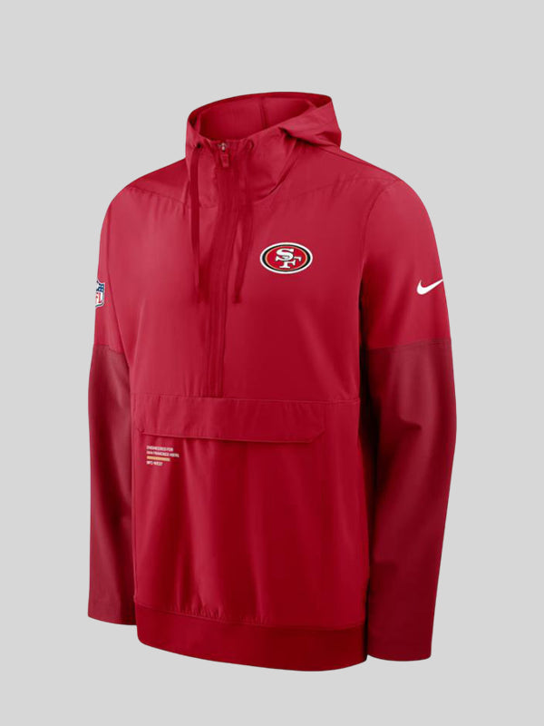San Francisco 49ers Nike Sideline Anorak Hoodie Jacket Red