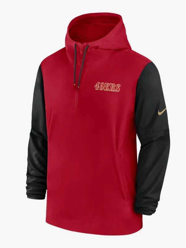 San Francisco 49ers Sideline Pre-Game Half-Zip Hoodie Jacket