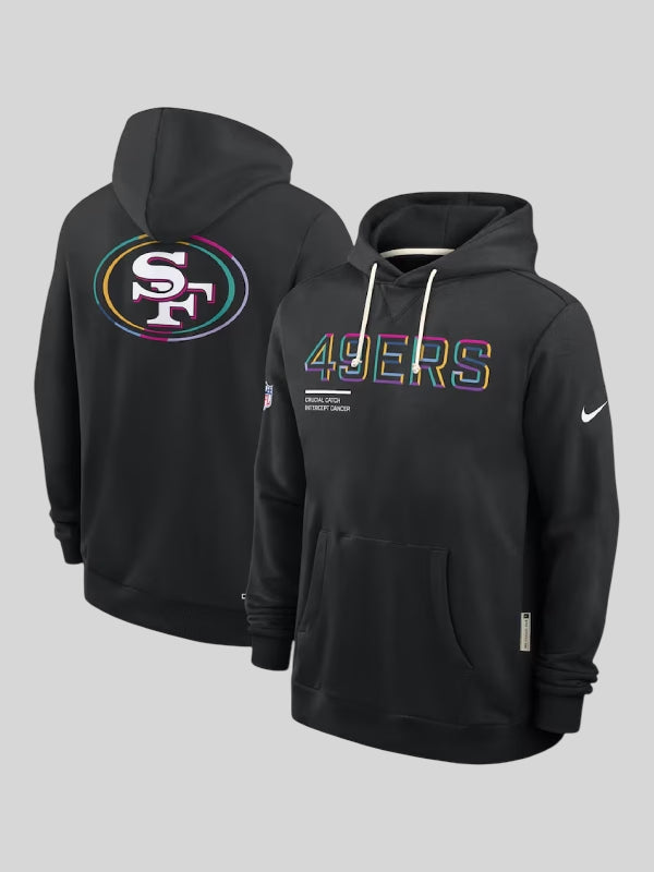 San Francisco 49ers Nike Black 2025 NFL Crucial Catch Sideline Standard Issue Dri-FIT Hoodie