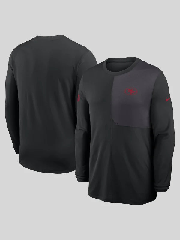 San Francisco 49ers Sideline Coach Mens Nike Dri-FIT NFL Long Sleeve Top Black