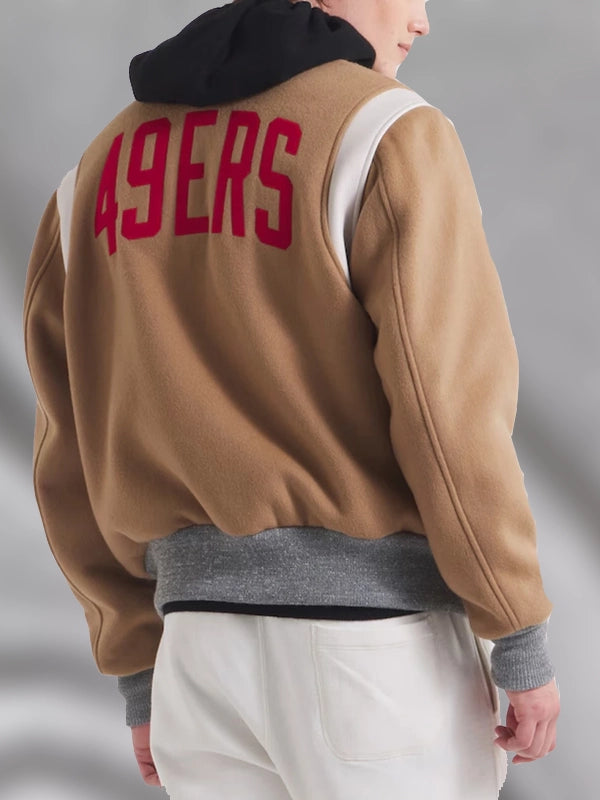San Francisco 49ers x Todd Snyder Cashmere Full-Snap Varsity Jacket