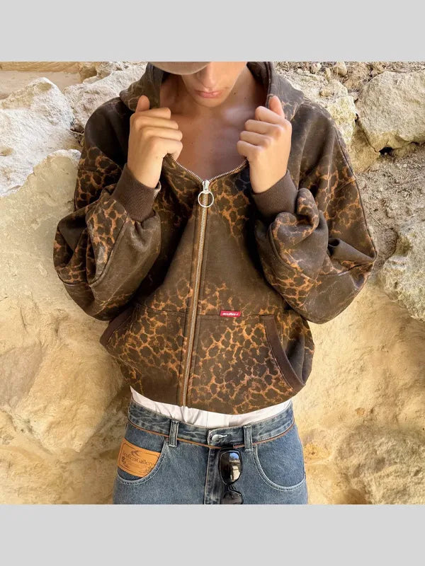 Scff Leopard Zipper jacket