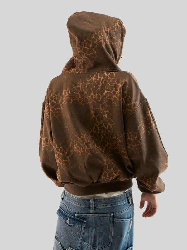 Scuffers Leopard Print Zipper Hoodie