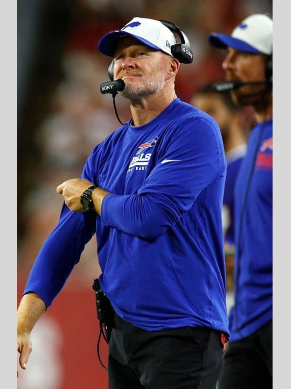 Sean McDermott Preseason Buffalo Bills Blue Sweatshirt