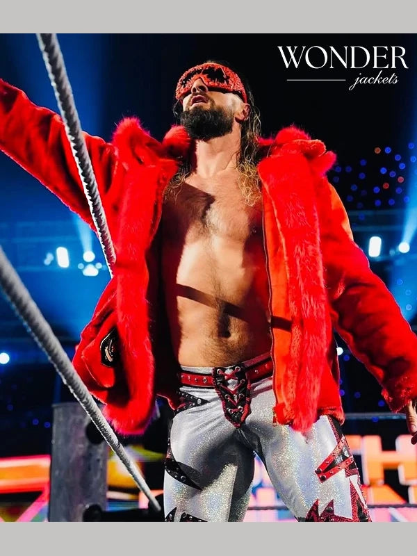 Seth Rollins Shearling Red Jacket