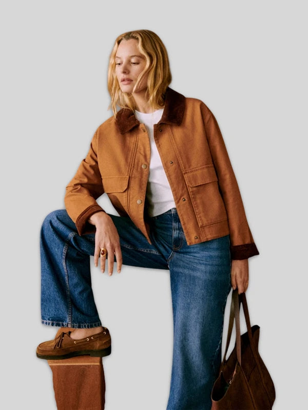 Sezane Marion Suede Brown Jacket