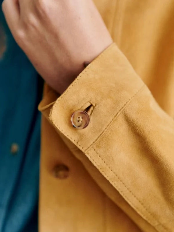 Sezane Suede Jacket Mustard