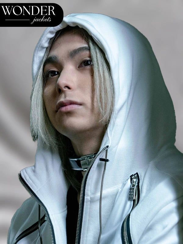 Shuntaro Chishiya White Hoodie Jacket