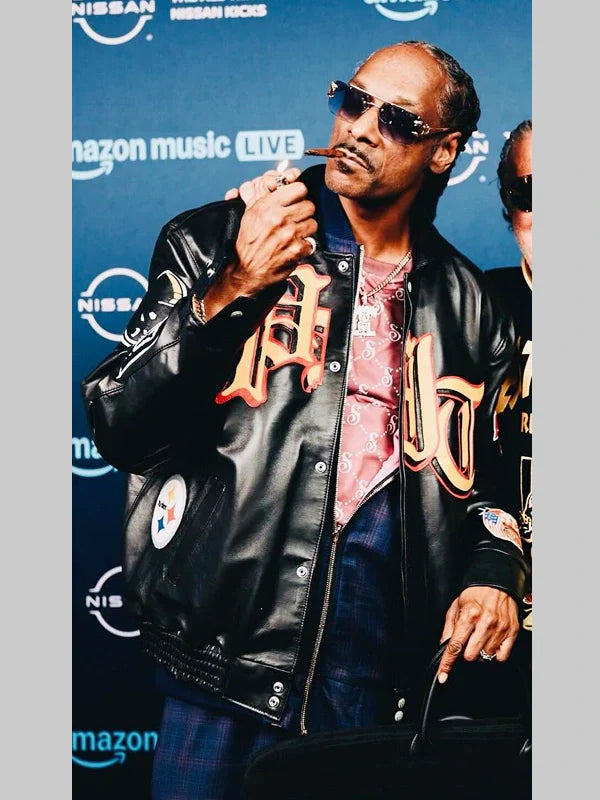 Snoop Dogg Jeff Hamilton Steelers Black Leather Jacket