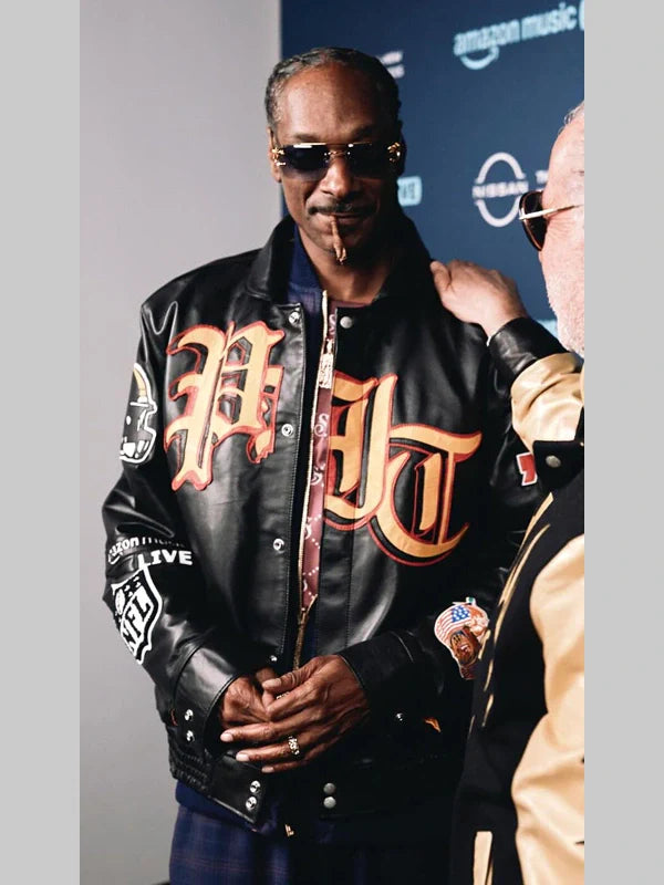 Snoop Dogg Jeff Hamilton Steelers Leather Jacket Black