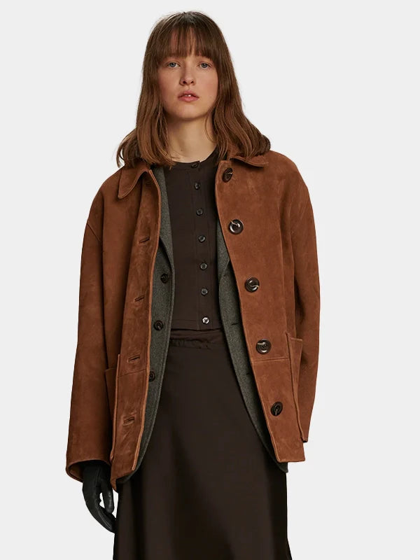 Soeur Brown Suede Jacket