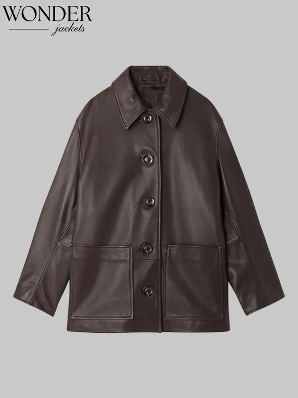 Soeur Vincenzo Brown Leather Jacket