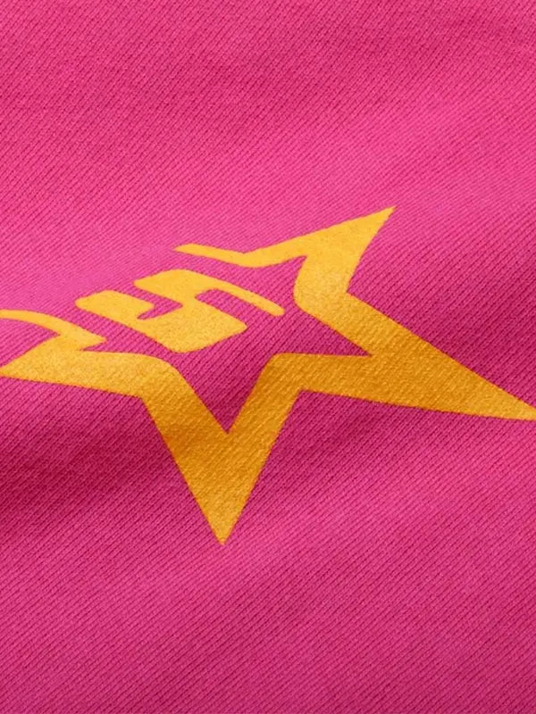 Sp5der Pink Hoodie Close Up