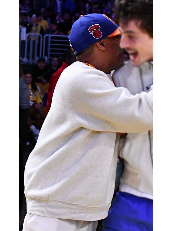 Spike Lee New York Knicks vs Lakers Game Sweatshirt Grey